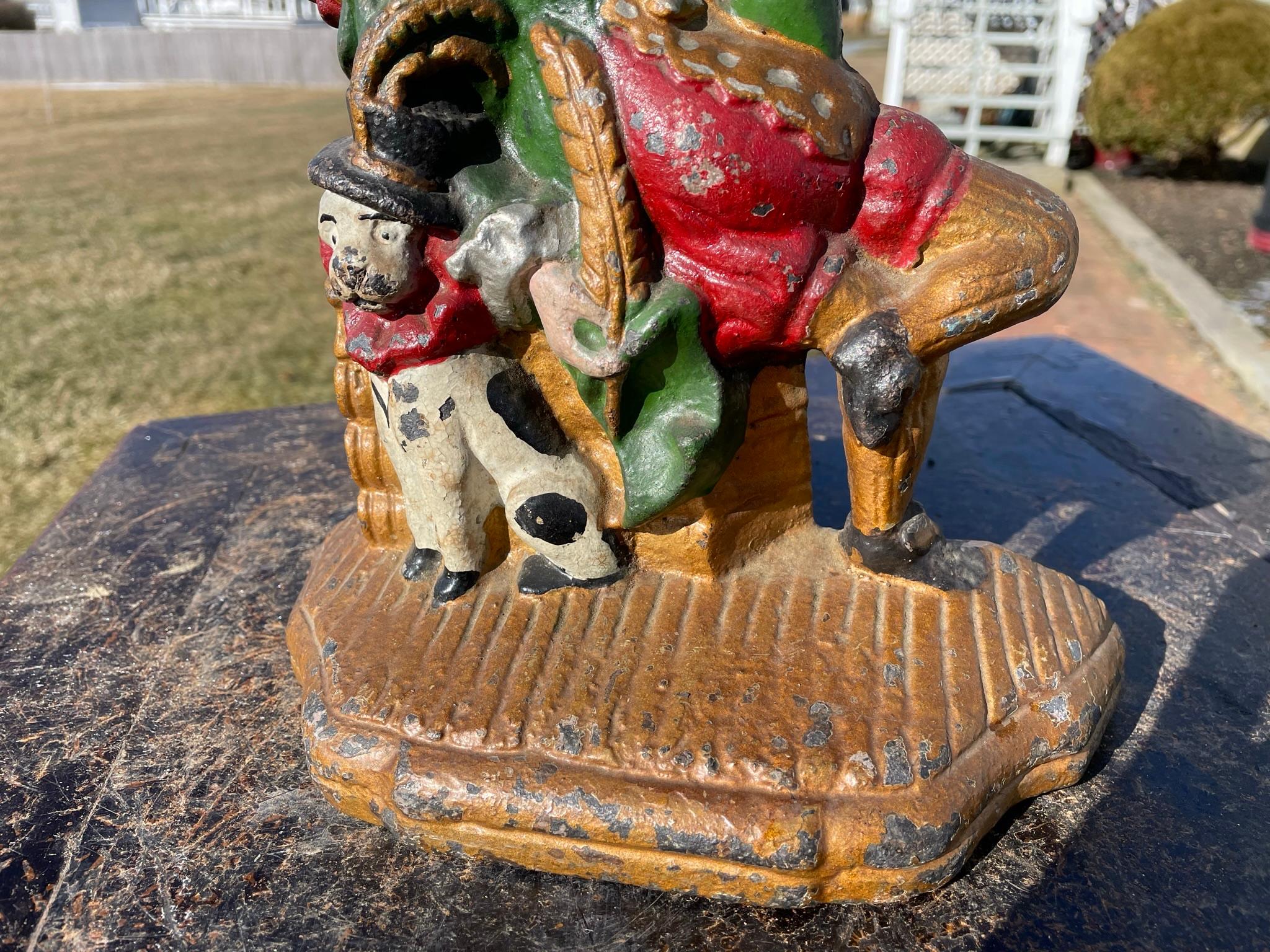 Iron Rare Pair Punch & Judy Antique Sculptures