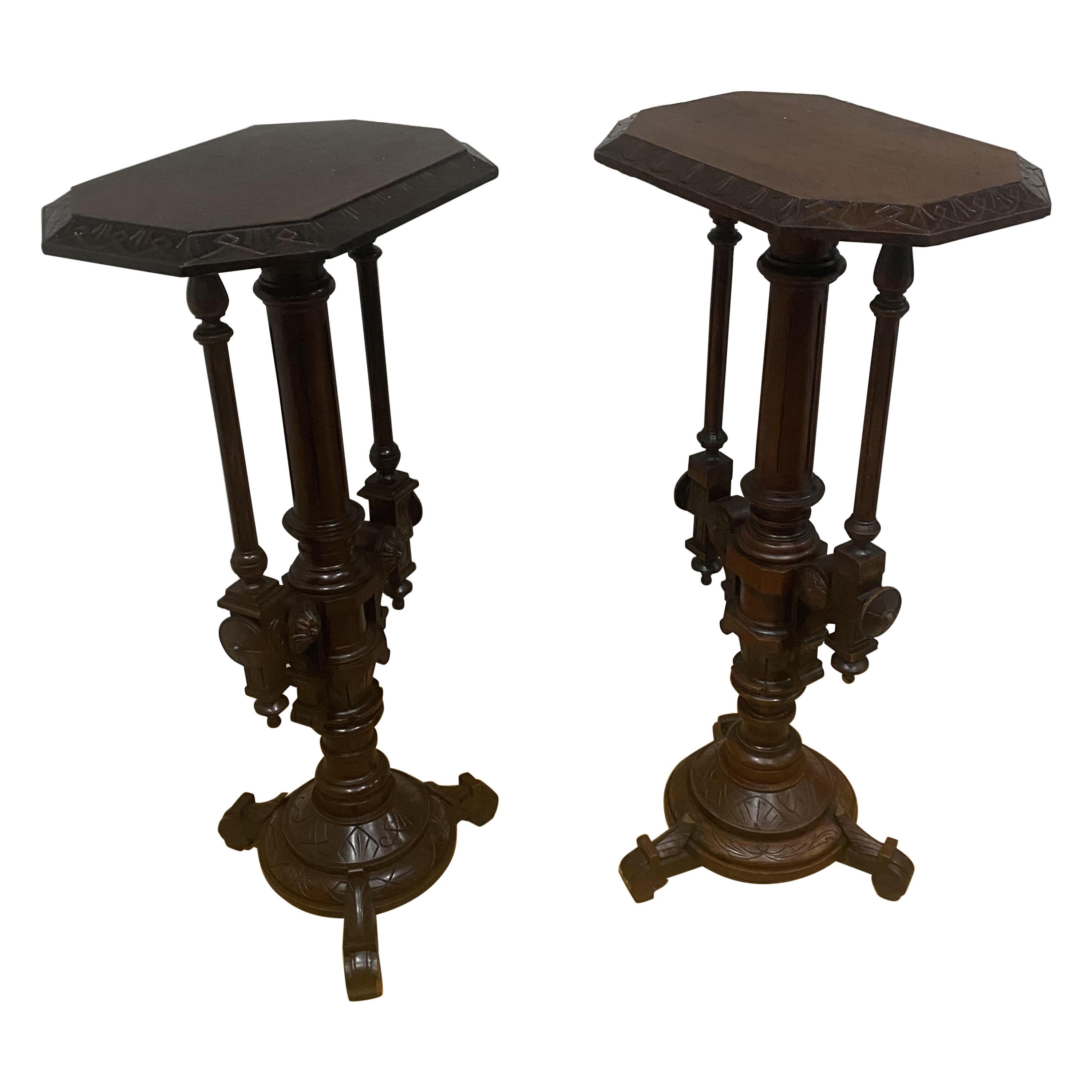 Pair of Kovacs Lighted Chrome Pedestals at 1stDibs