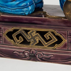 Rare Pair of Royal Worcester Majolica Candlesticks, circa 1870