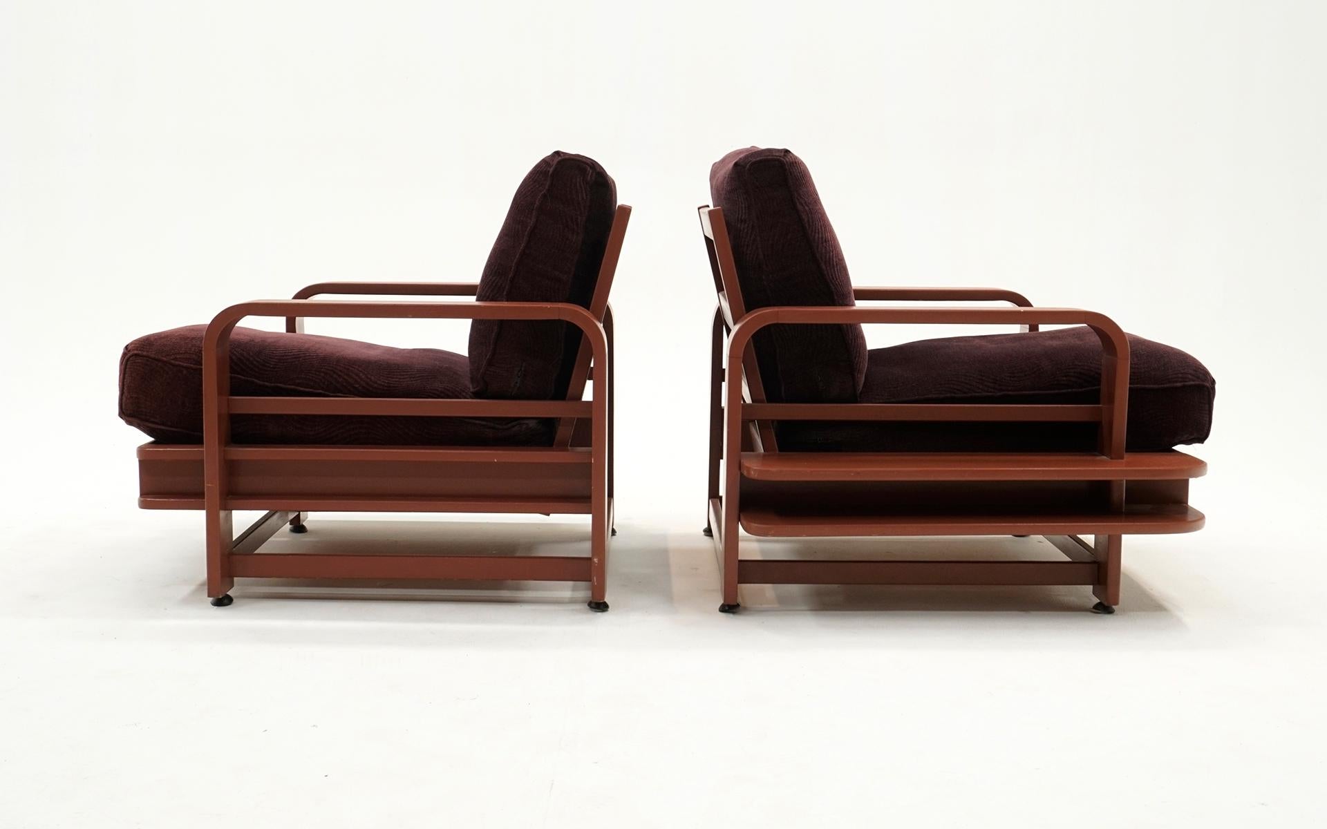 Tissu d'ameublement Paire rare de fauteuils de salon Russel Wright pour Conant Ball, 1935.   en vente