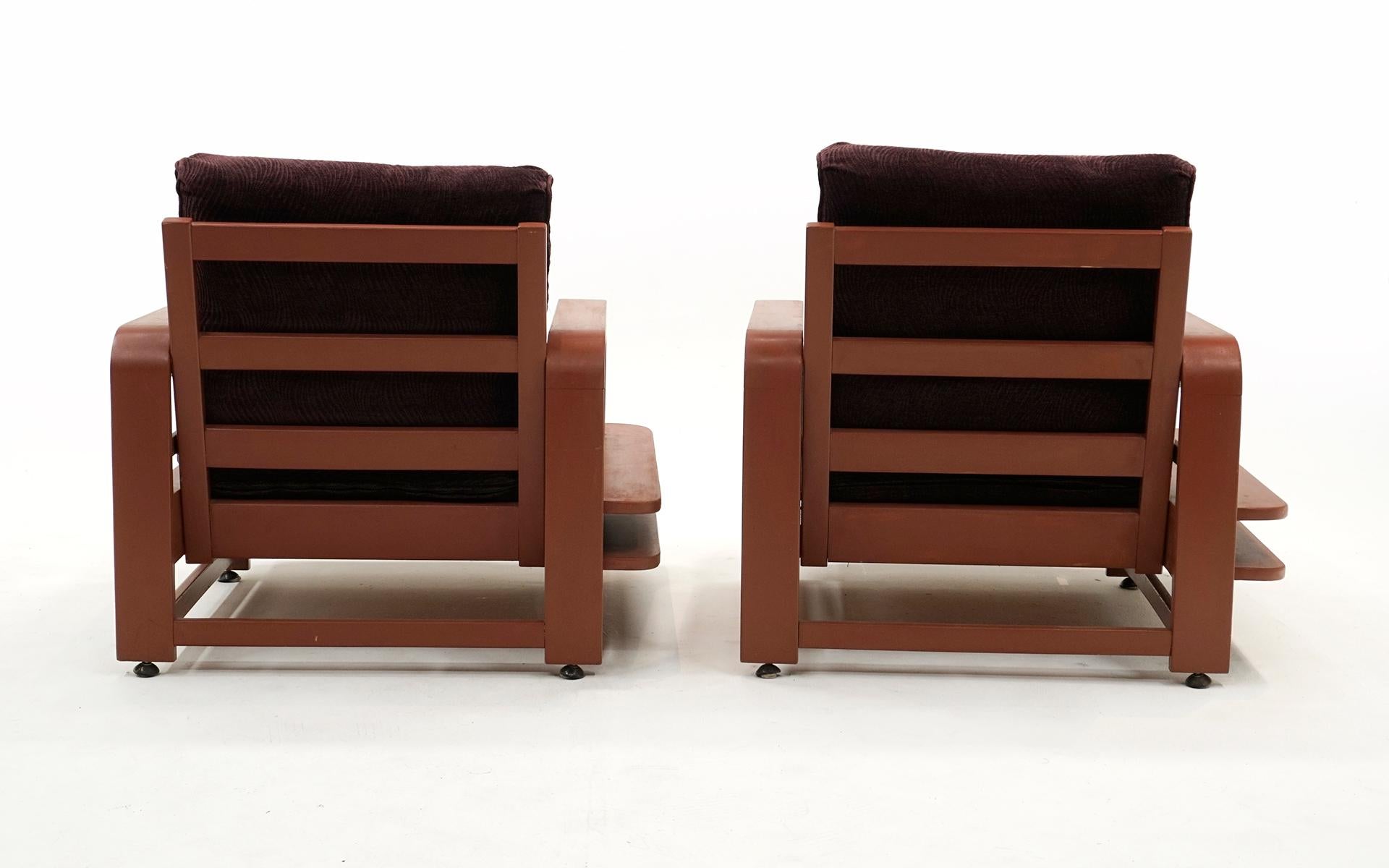 Rare Pair Russel Wright Lounge Chairs for Conant Ball, 1935 In Good Condition For Sale In Kansas City, MO