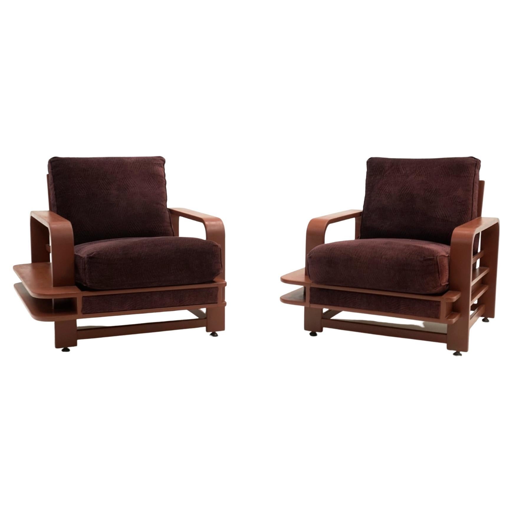 Rare Pair Russel Wright Lounge Chairs for Conant Ball, 1935