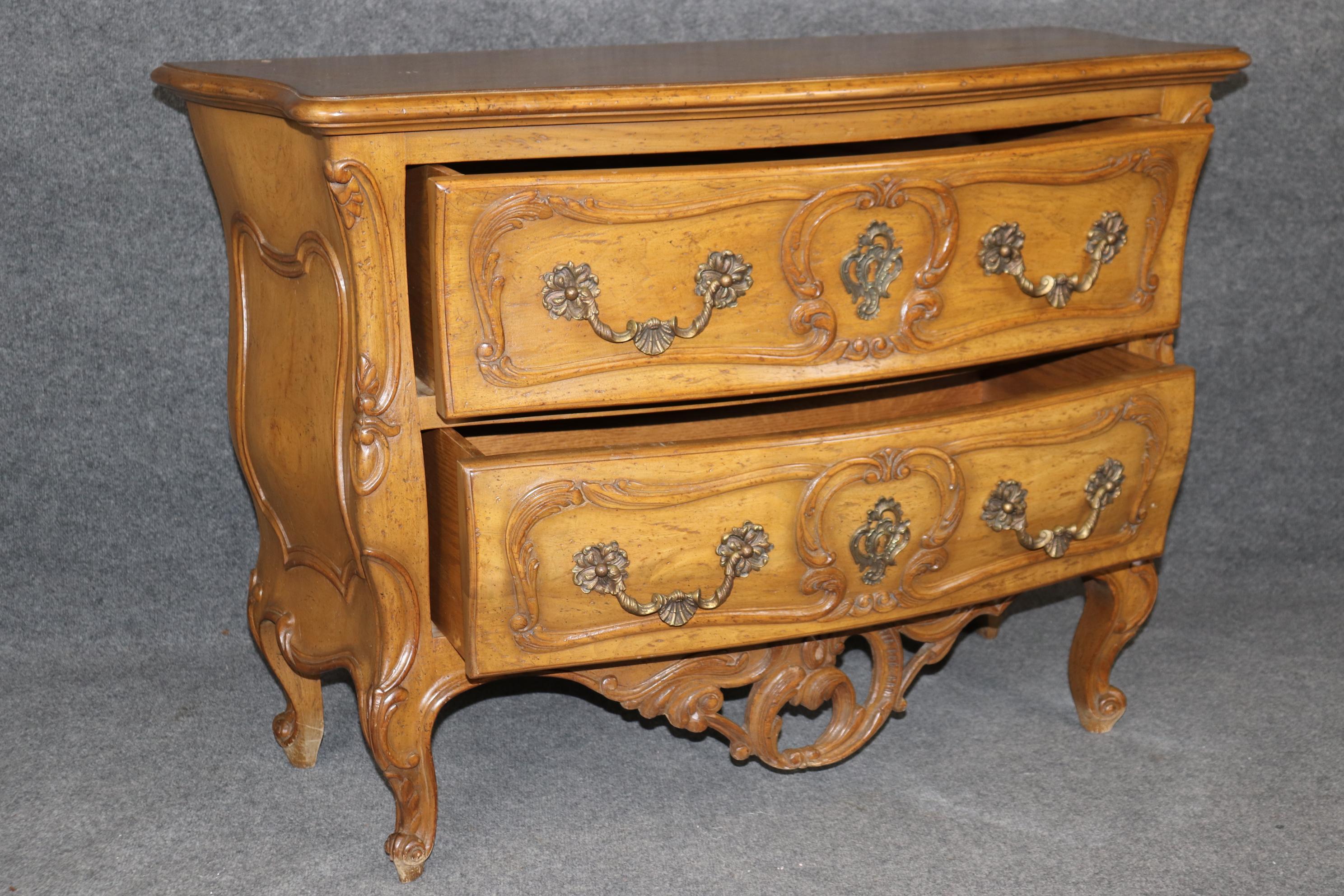 Rare Pair Signed Auffray & Co Walnut French Louis XV Style Commodes 2