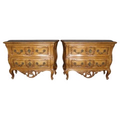 Seltenes Paar signiert Auffray & Co Nussbaum Französisch Louis XV Stil Kommoden