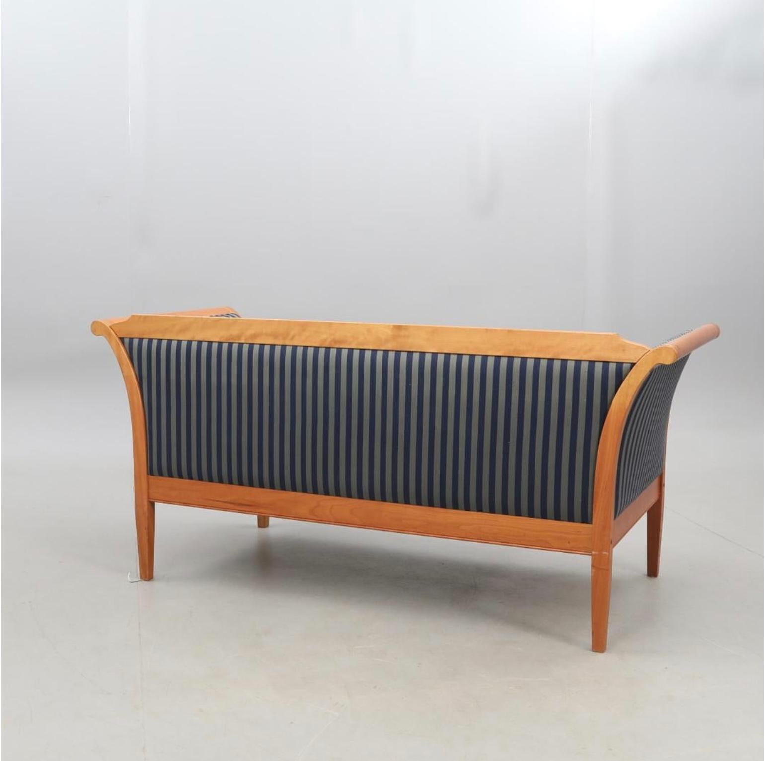 20th Century Rare Pair Swedish Biedermeier Style Sofas Couch Empire 20th C 172cm 3-4 Seat A For Sale