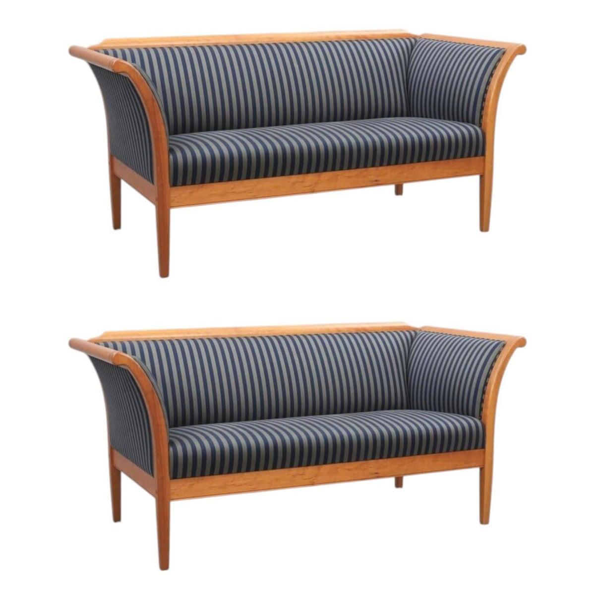 Rara coppia di divani svedesi in stile Biedermeier Couch Empire 20th C. 172cm 3-4 posti A.I.C. in vendita