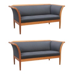 Rare Pair Swedish Biedermeier Style Sofas Couch Empire 20th C 172cm 3-4 Seat A