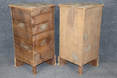 Rare Pair Venetian Italian Paint Decorated Corner Cabinets Pedestals Circa 1890