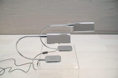 Rare Pair Vintage Chrome Arc Table Lamps by Vereinigte Werkstätten München 1970s