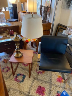 Rare Pair Vintage Hollywood Regency Style Stiffel Swing Arm Brass Table Lamps
