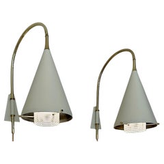 Rare Pair Wall Swing-Arm Lamps by Gerald Thurston