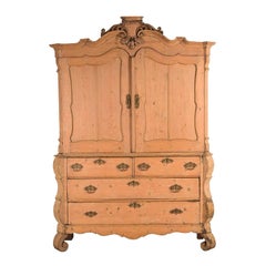 Rare Pale Pink Dutch Country Cabinet