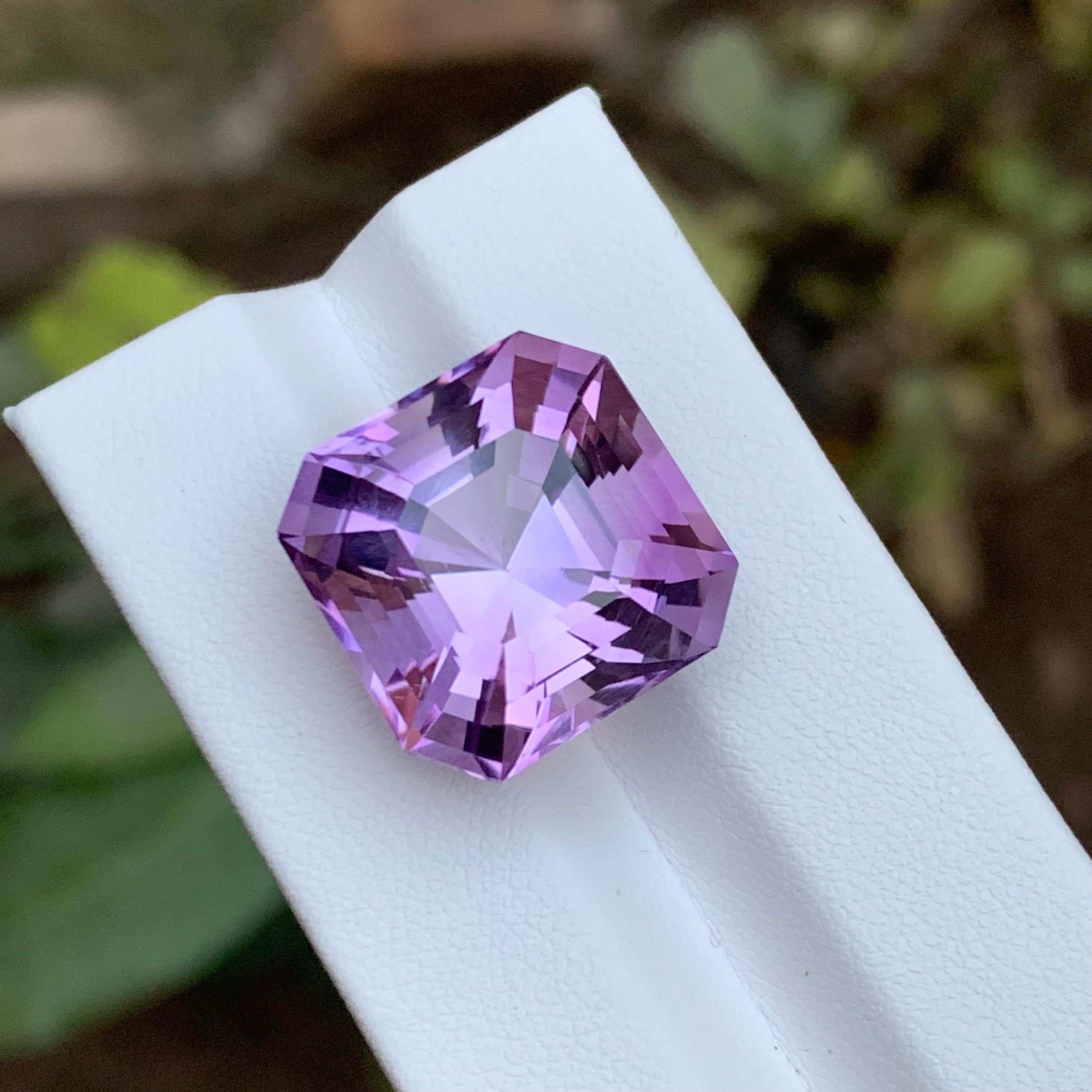 Rare Pale Purple Natural Amethyst Gemstone, 24.70 Ct Asscher Cut for Pendant etc For Sale 6