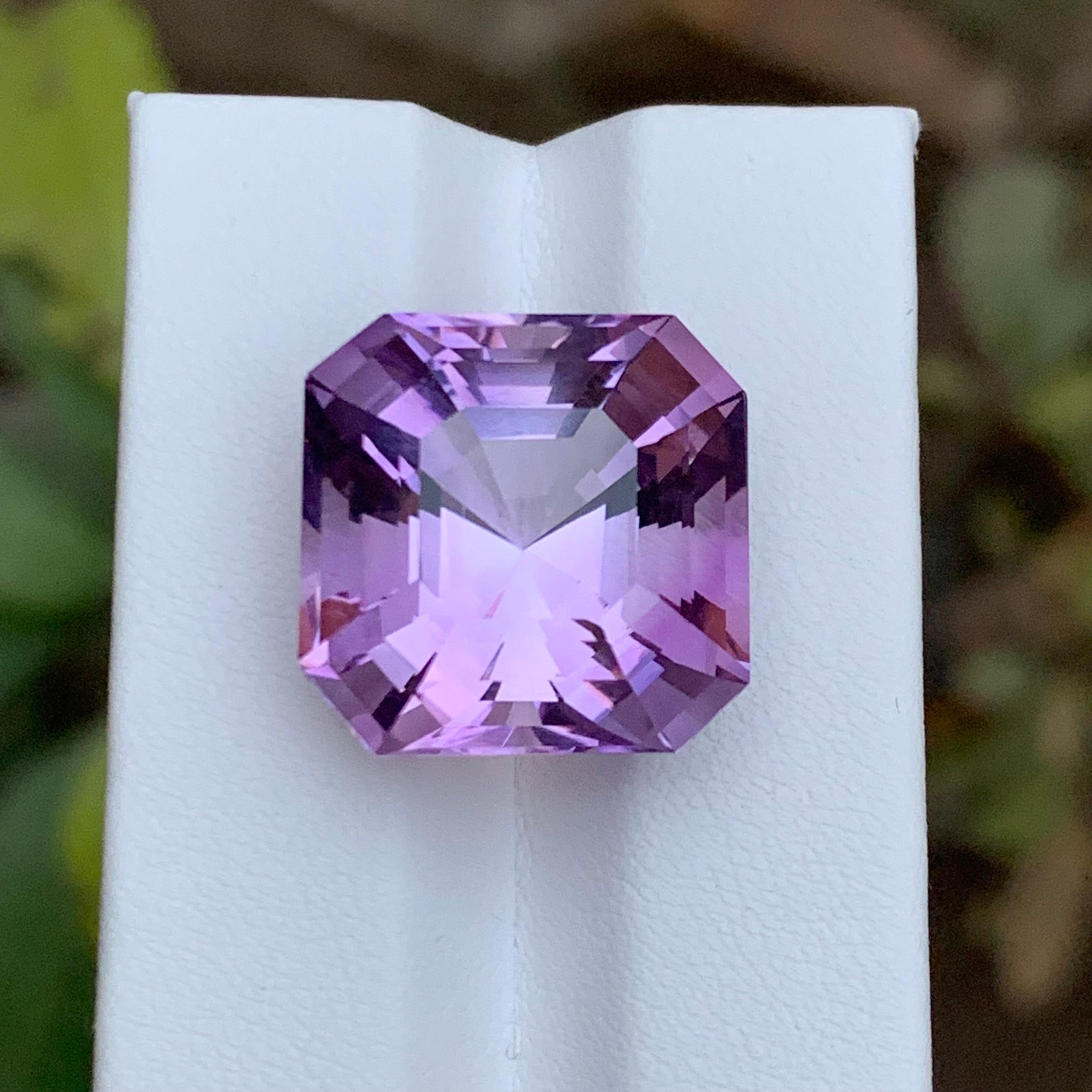 Rare Pale Purple Natural Amethyst Gemstone, 24.70 Ct Asscher Cut for Pendant etc For Sale 4
