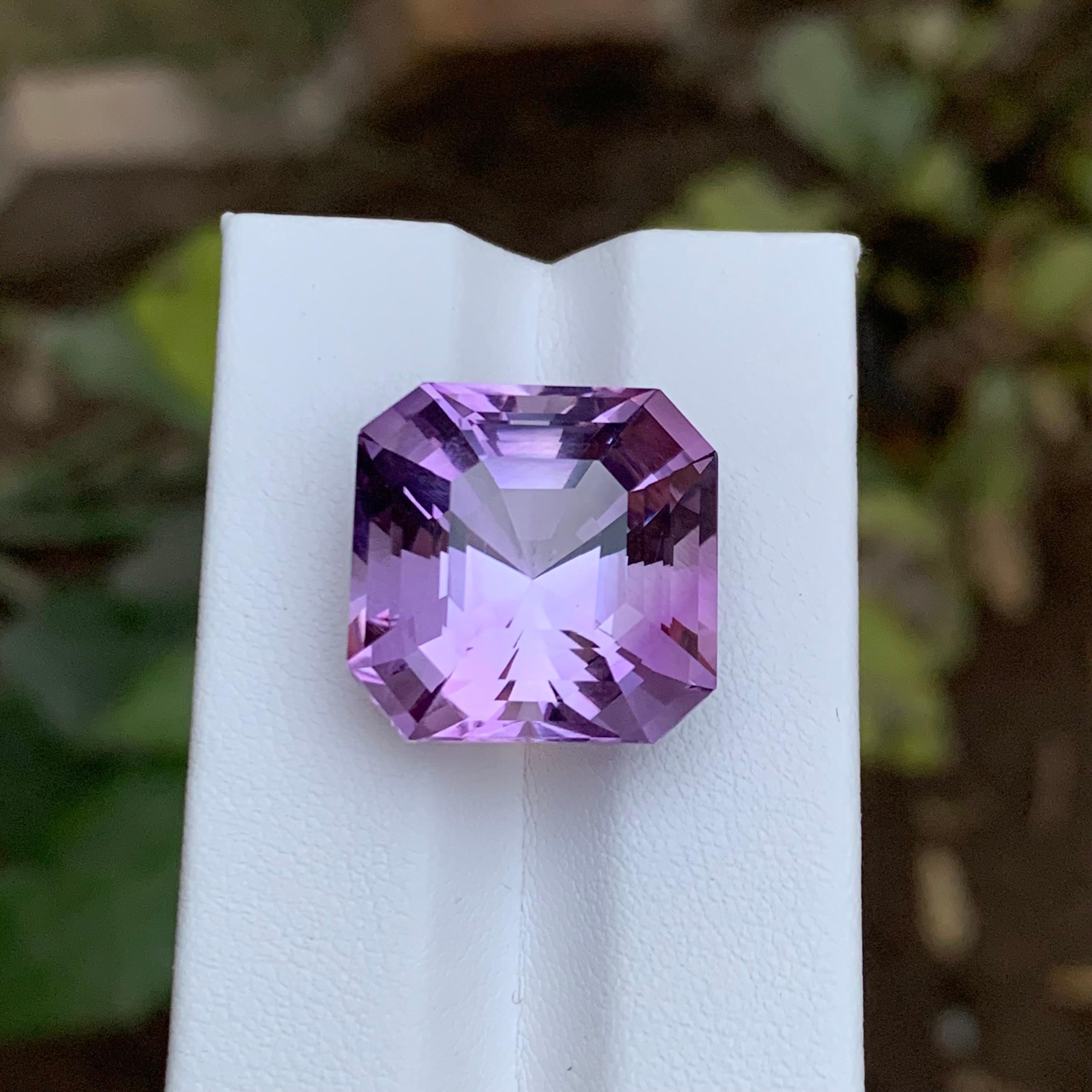 Rare Pale Purple Natural Amethyst Gemstone, 24.70 Ct Asscher Cut for Pendant etc For Sale 2