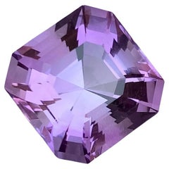 Rare améthyste naturelle violet pâle, taille Asscher 24,70 carats pour pendentif, etc.
