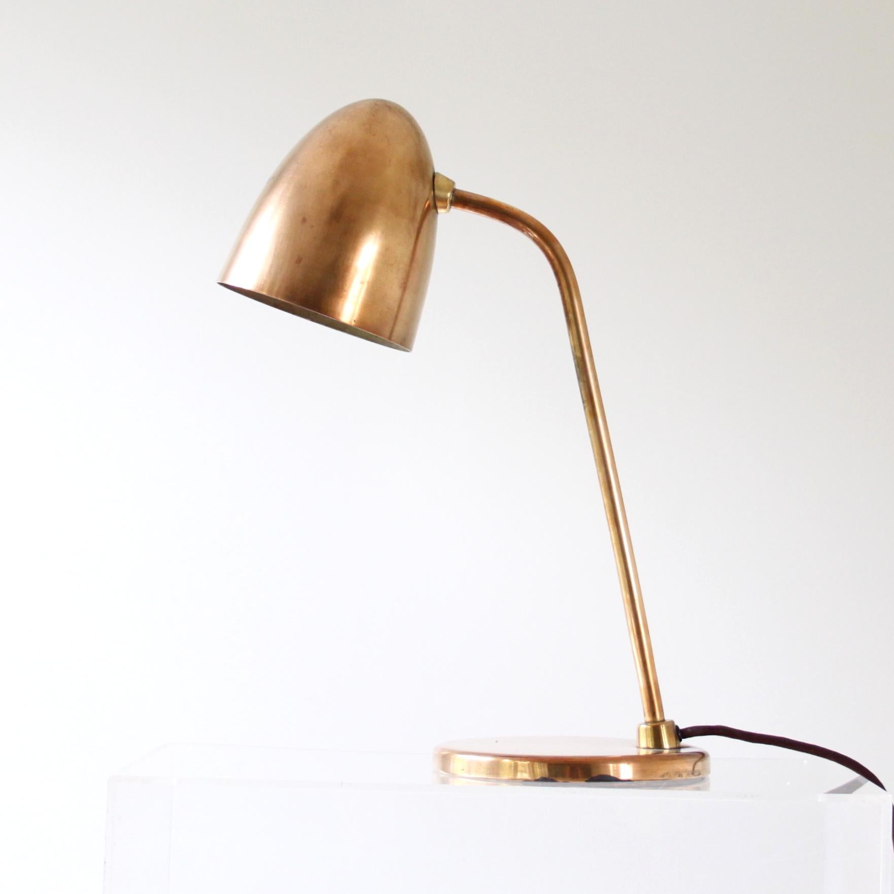 European Rare Palle Suenson Table Lamp in Brass, Scandinavian Modern, Denmark 1940s