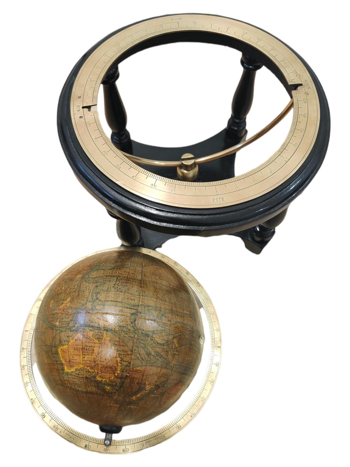 Wood Rare Paluzie Globe from the 19th Century For Sale