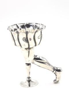 Rare Pampaloni Sterling Footed Figural Wine Cup from Bichierografia Collection