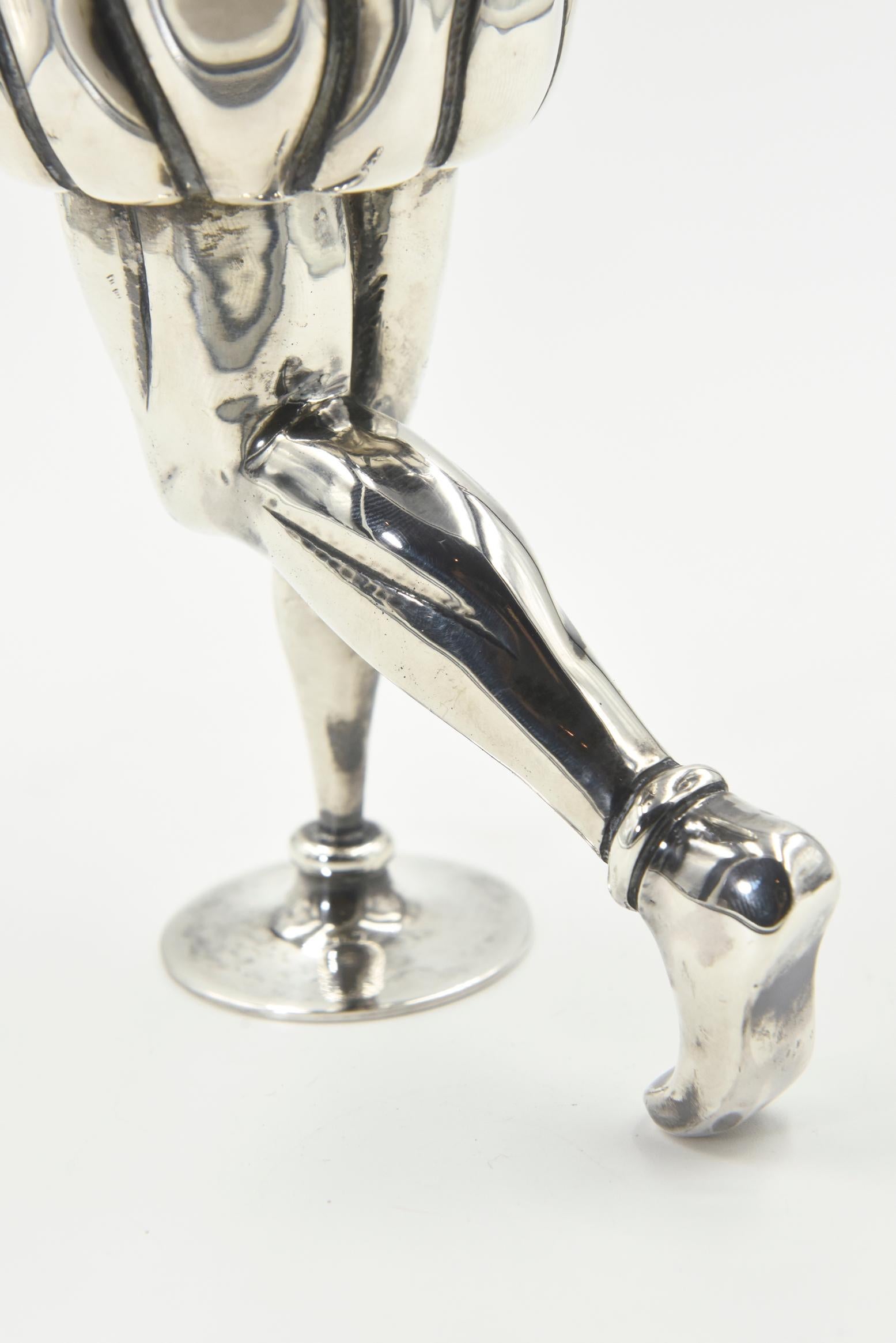 Sterling Silver Rare Pampaloni Sterling Footed Figural Wine Cup from Bichierografia Collection