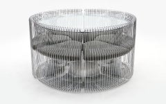 Rare ensemble de salle à manger Pantonova de Verner Panton 1971, chrome, table en verre, six chaises