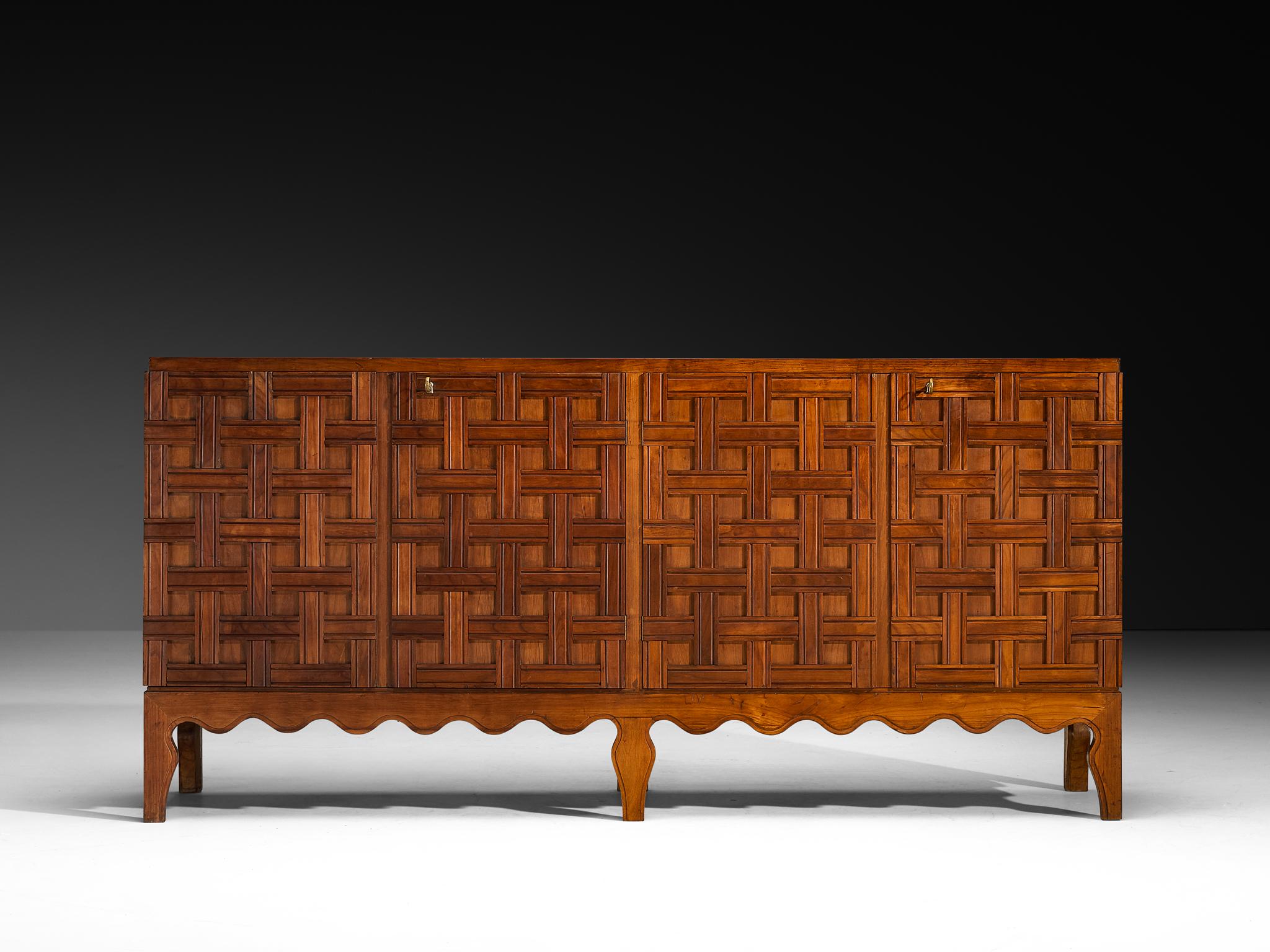 Italiano Rara credenza Paolo Buffa in ciliegio in vendita