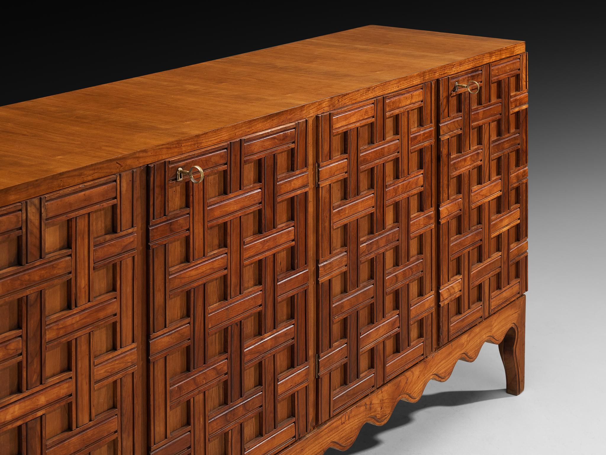 Metà XX secolo Rara credenza Paolo Buffa in ciliegio in vendita