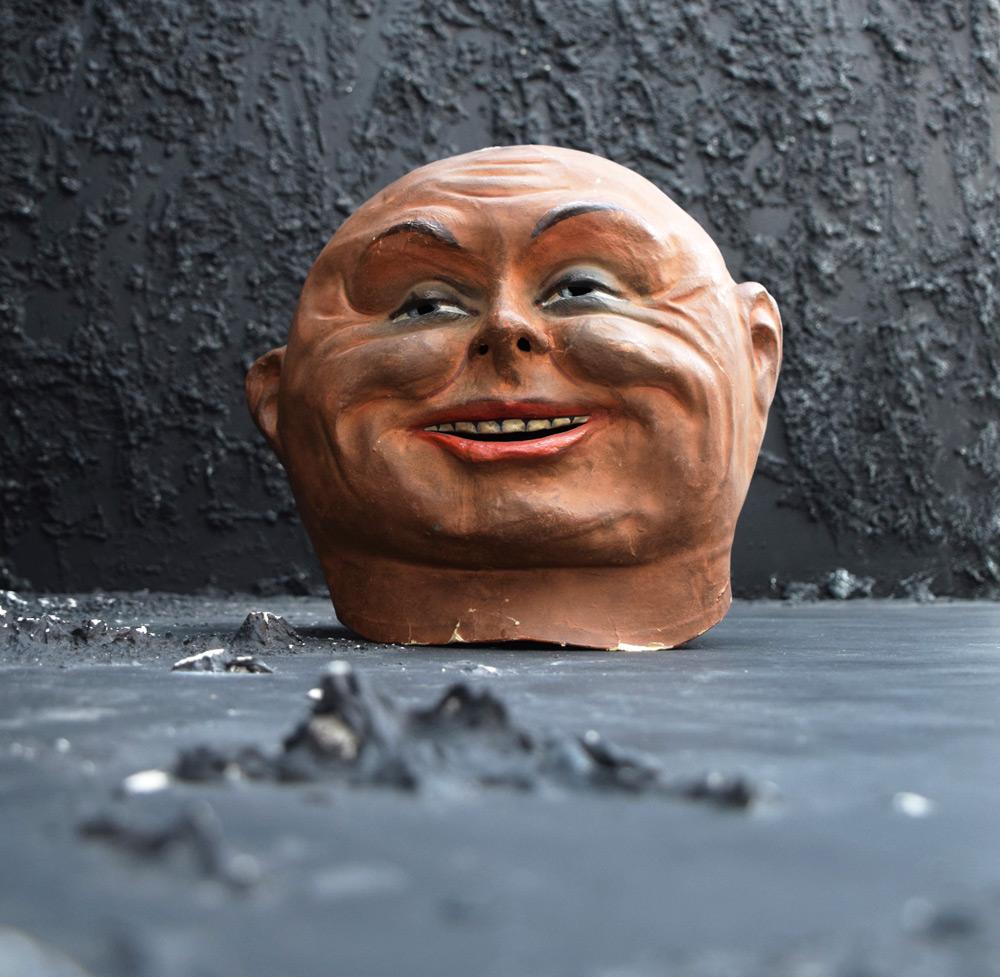 Rare double sided theatre carnival papier mâché oversized head.

This is a very collectable and unique item, we have never had one in stock before and very unlikely to be obtaining another one of this style, condition and overall quality. It would