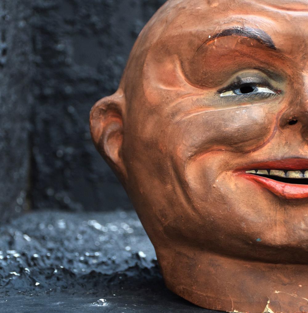 French Rare Papier Mâché Theatre Mask