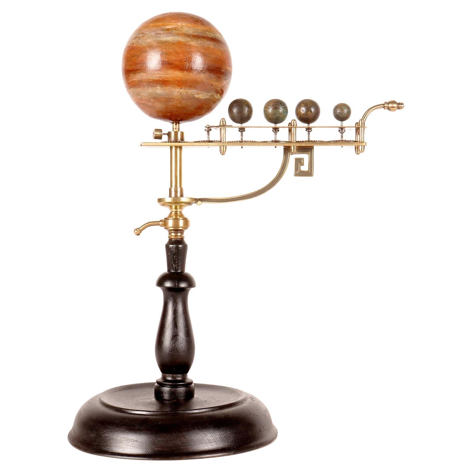 Rare paradoxical planetarium of Jupiter and the Medici satellites, France 1840. For Sale