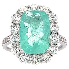 Rare Paraiba 4.13 ct Diamond 18K Gold Ring for Her