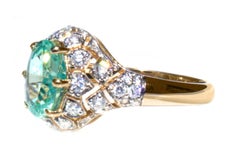 Rare Paraiba Tourmaline & Diamond Ring