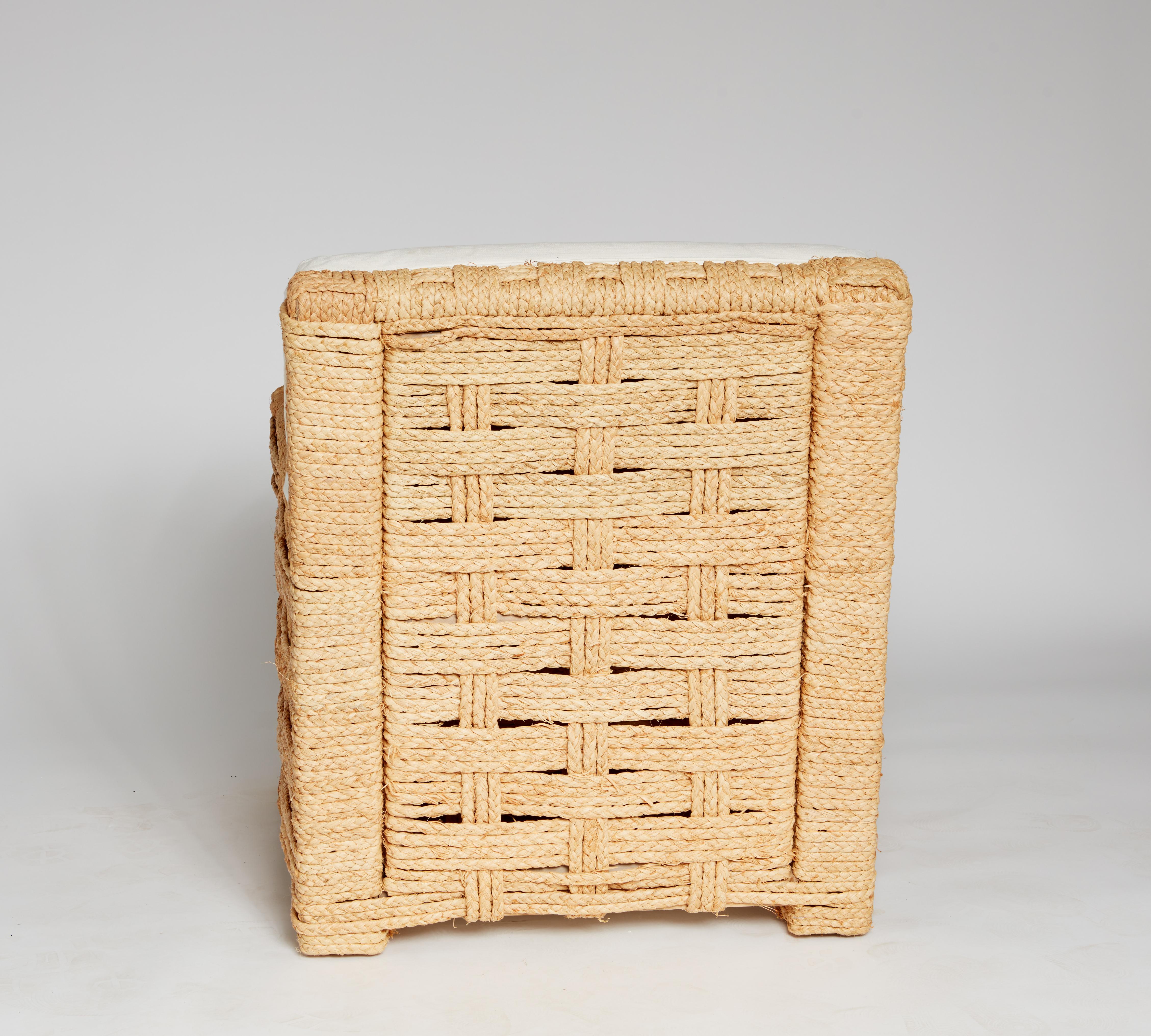 Rara Pare di poltrone in rafia di Adrien Audoux e Frida Minet In condizioni buone in vendita a Lyndhurst, NJ