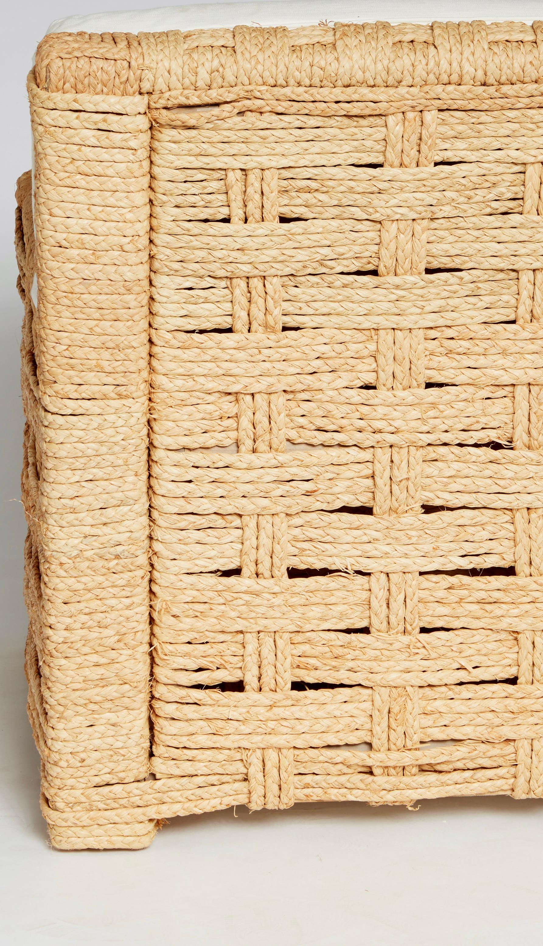 Rara Pare di poltrone in rafia di Adrien Audoux e Frida Minet in vendita 1