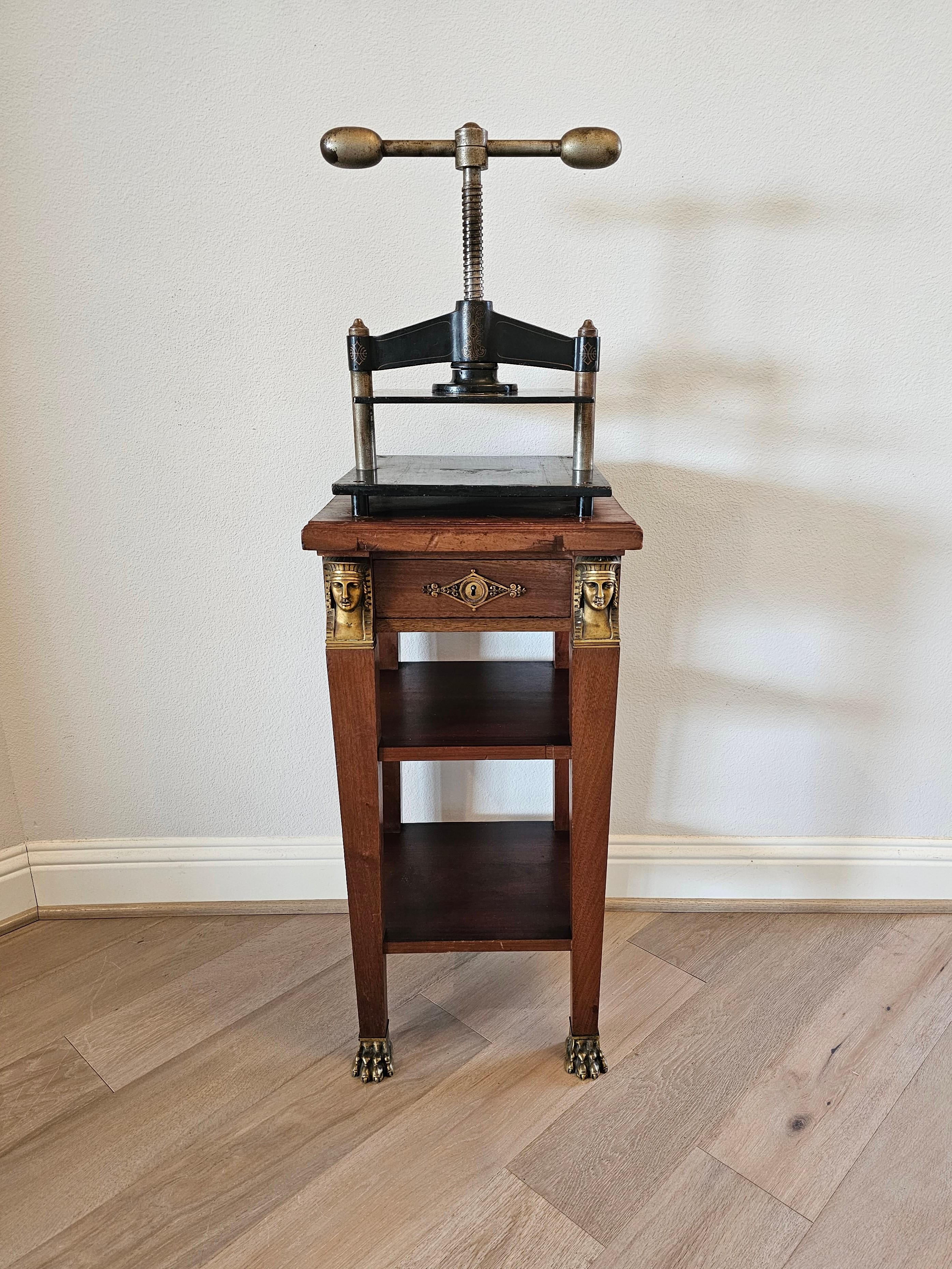 French Rare Parisian Antique Fortin & Cie Iron Bookpress Stand