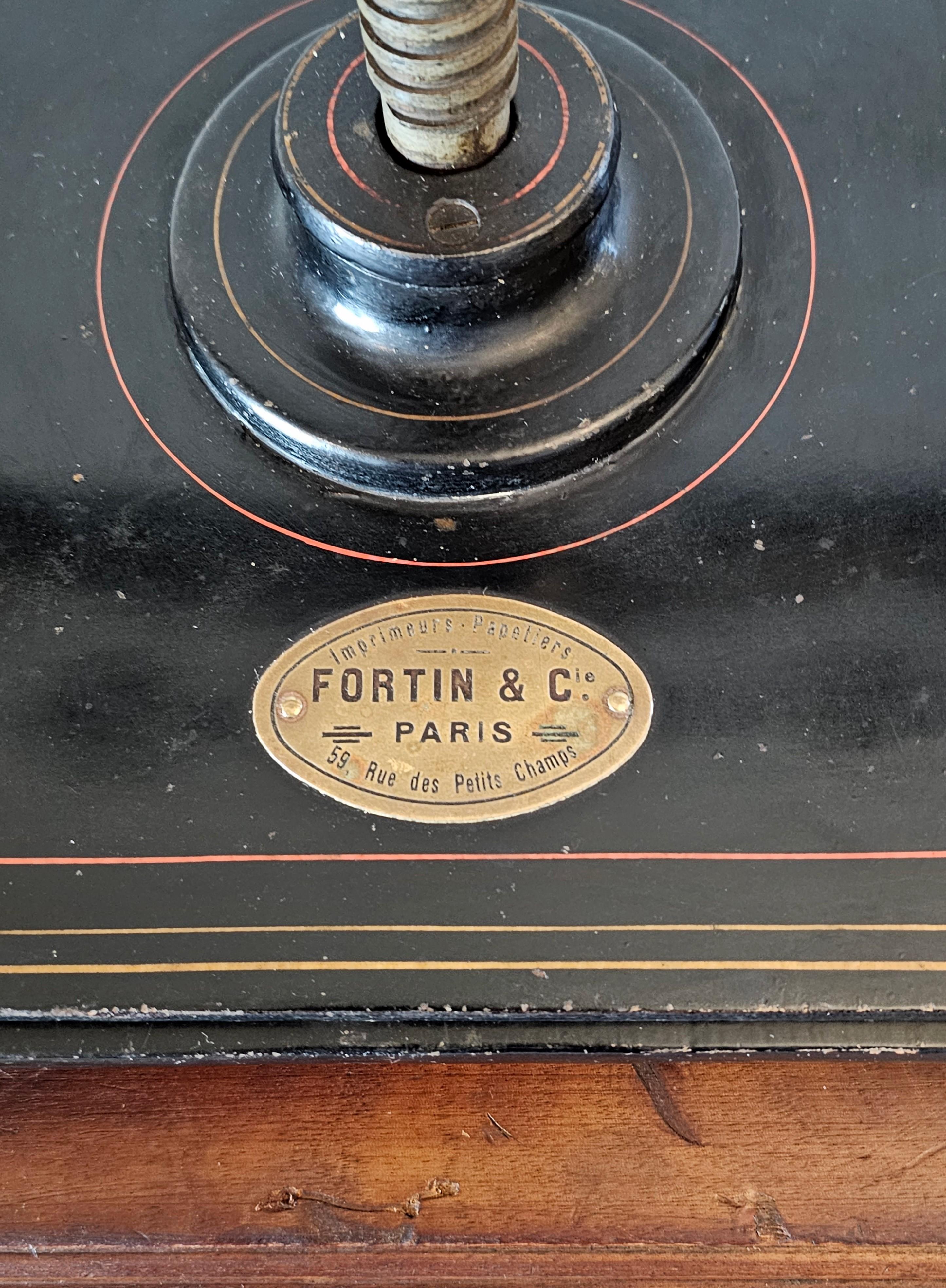 Brass Rare Parisian Antique Fortin & Cie Iron Bookpress Stand