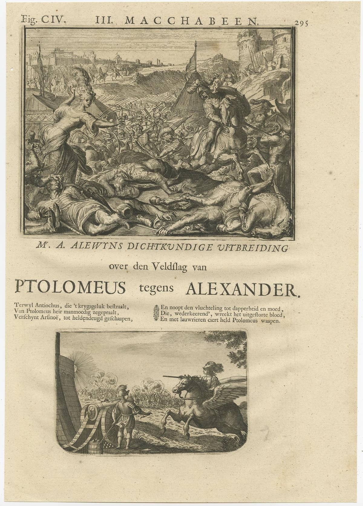 Rare Part of a Poem of the Battle of Ptolemy against Alexander the Great, 1721