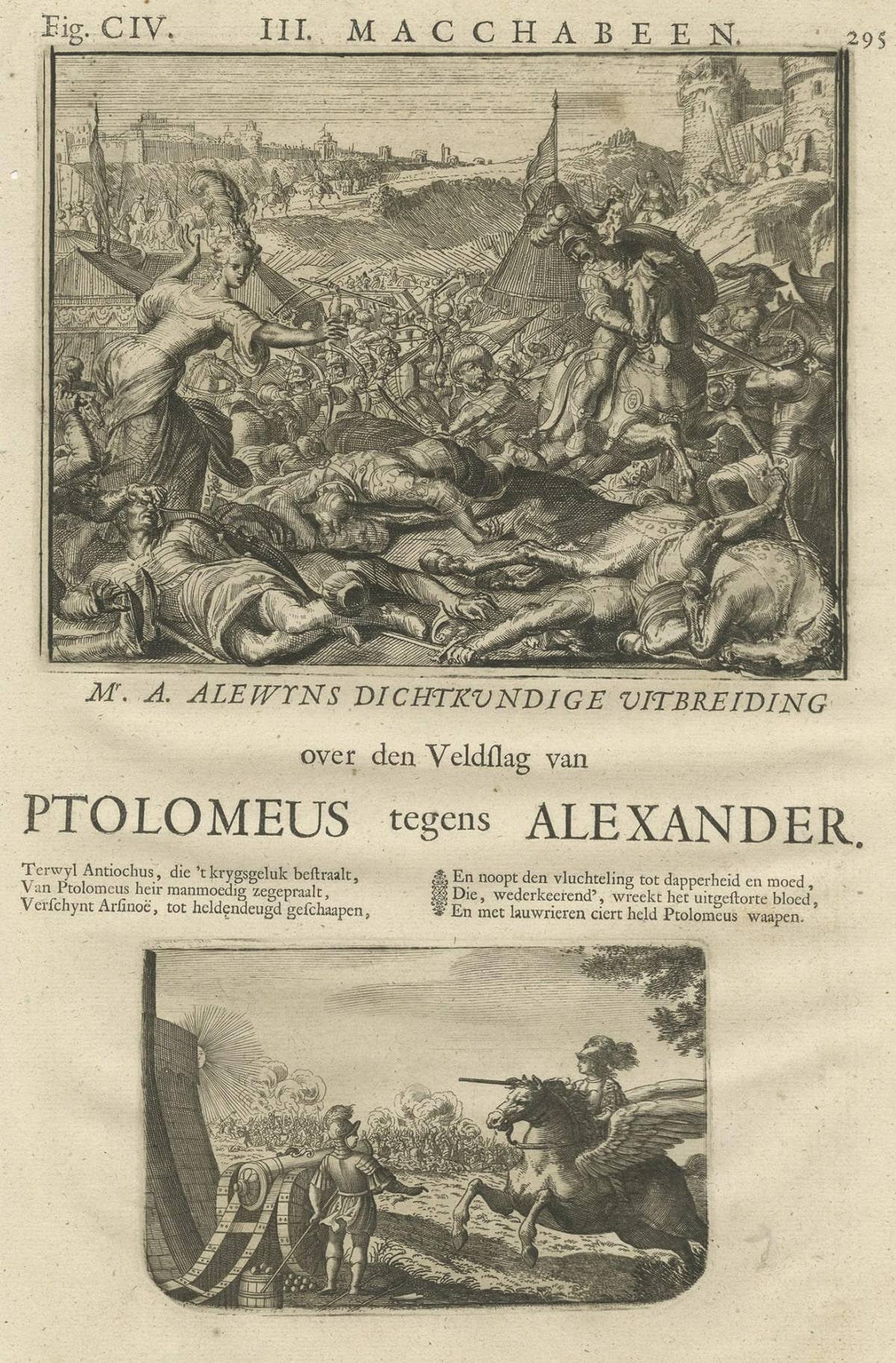 Rare Part of a Poem of the Battle of Ptolemy against Alexander the Great, 1721