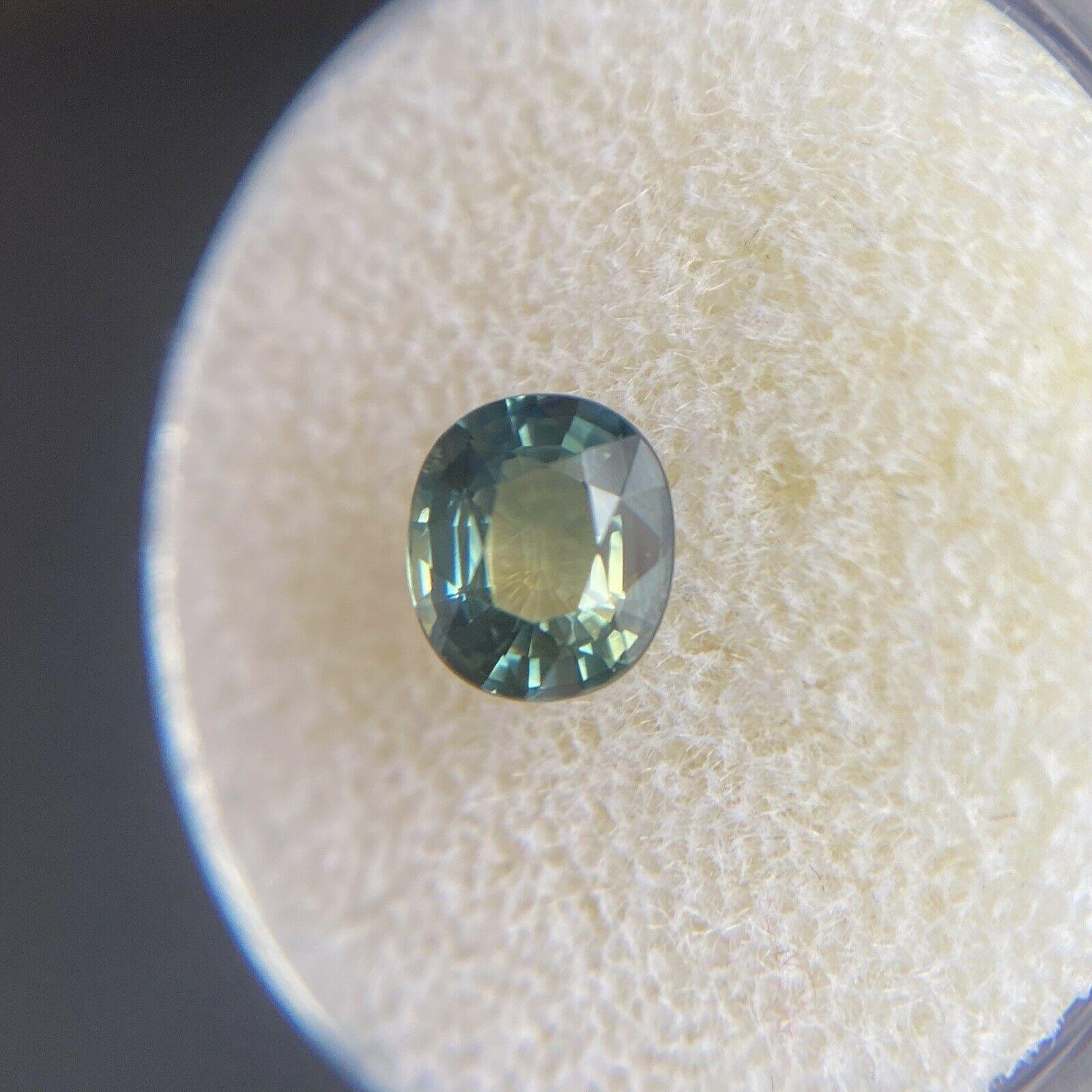 Rare Parti Colour Sapphire 1.22ct Blue Green Yellow Oval Cut Loose Gem In New Condition For Sale In Birmingham, GB