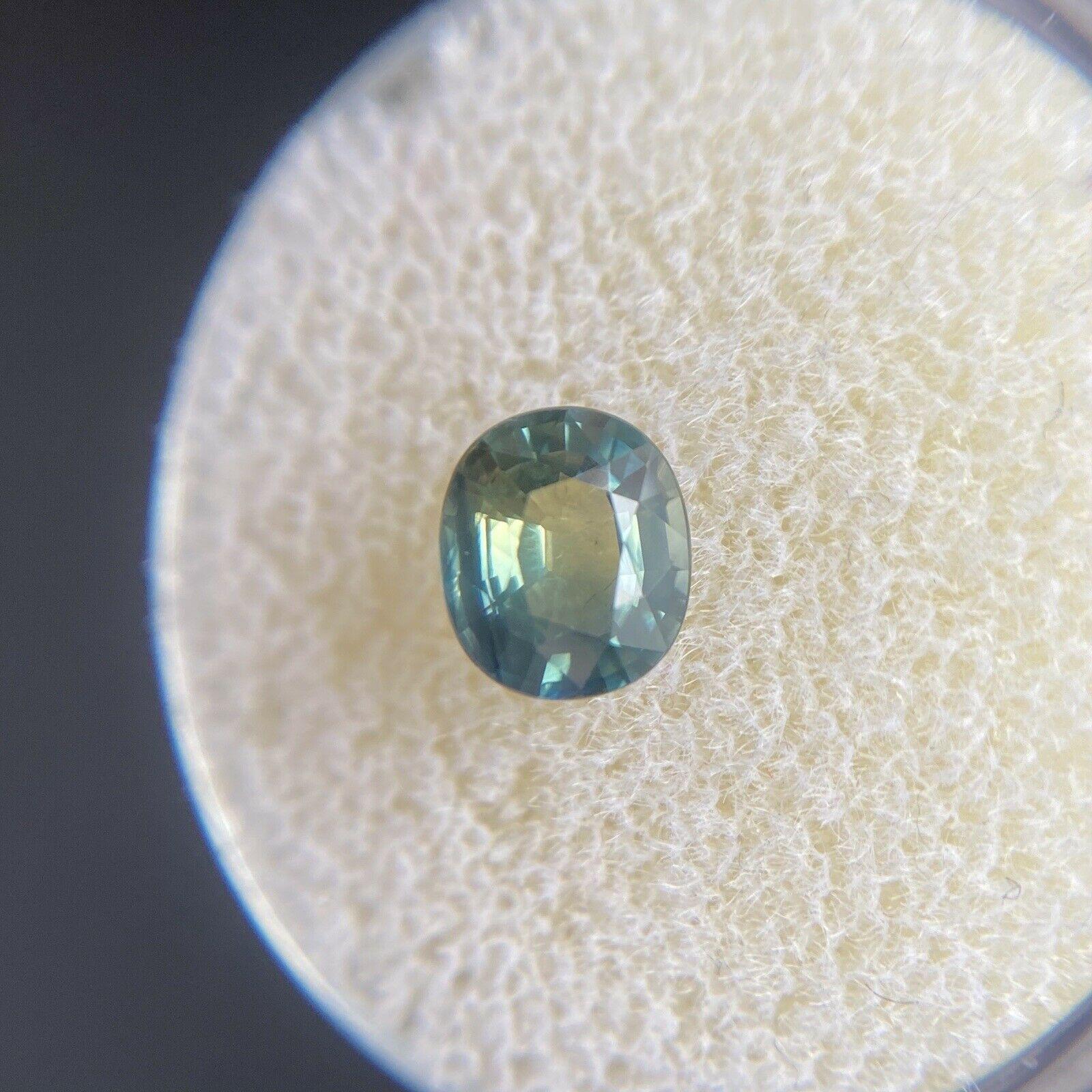 Rare Parti Colour Sapphire 1.22ct Blue Green Yellow Oval Cut Loose Gem For Sale 1