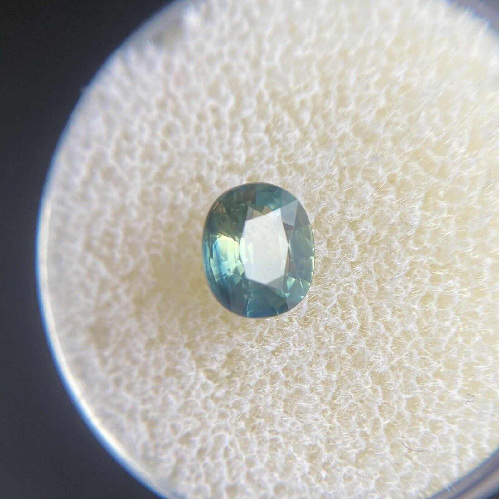 Rare Parti Colour Sapphire 1.22ct Blue Green Yellow Oval Cut Loose Gem For Sale 2