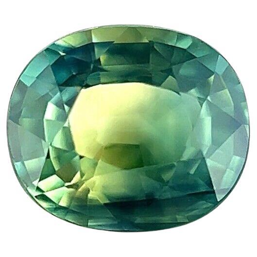 Rare Parti Colour Sapphire 1.22ct Blue Green Yellow Oval Cut Loose Gem For Sale