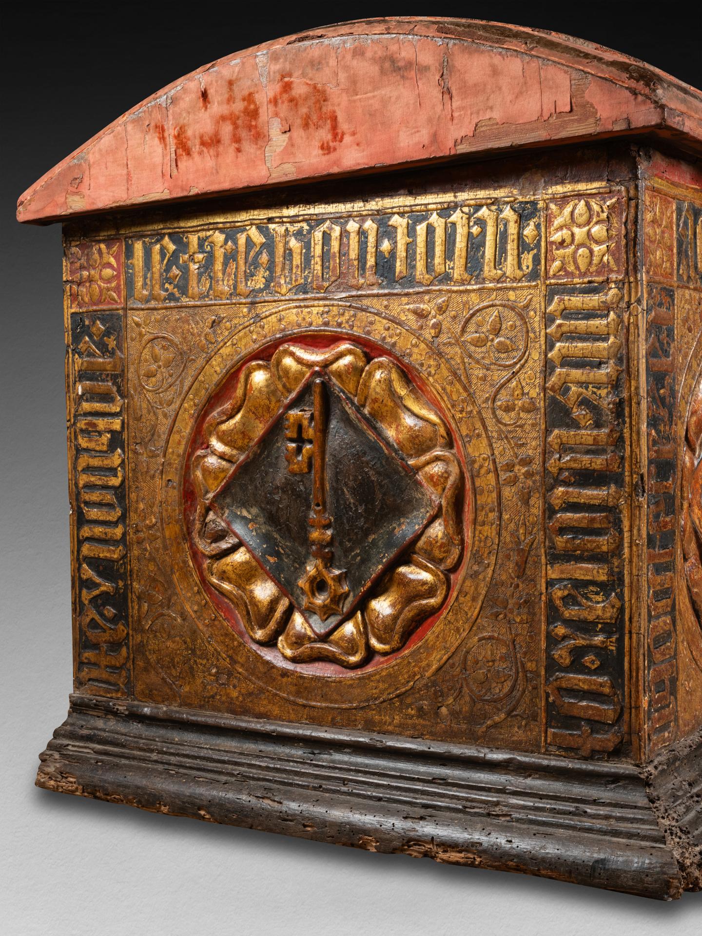 18th Century and Earlier Rare pastiglia marriage chest - North of Italy, First half of 15th century For Sale