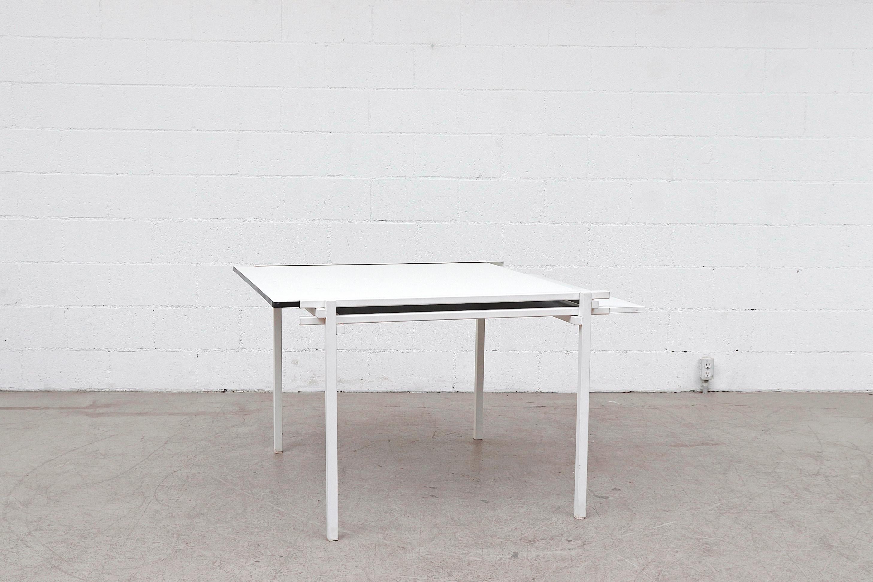 Mid-Century Modern Rare Pastoe White Enameled Dining Table