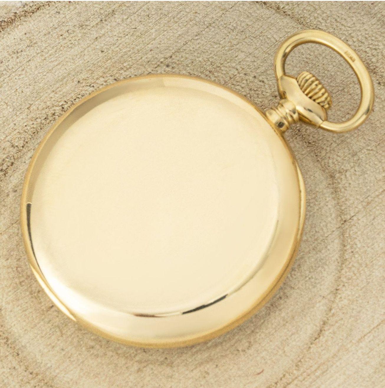 Rare Patek Philippe 18ct Gold Centre Second Keyless Lever Open Face Pocket Watch In Excellent Condition In London, GB