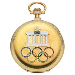 Seltene Patek Philippe 18K Gelbgold Taschenuhr zum Gedenken an die 1936 Berlin O