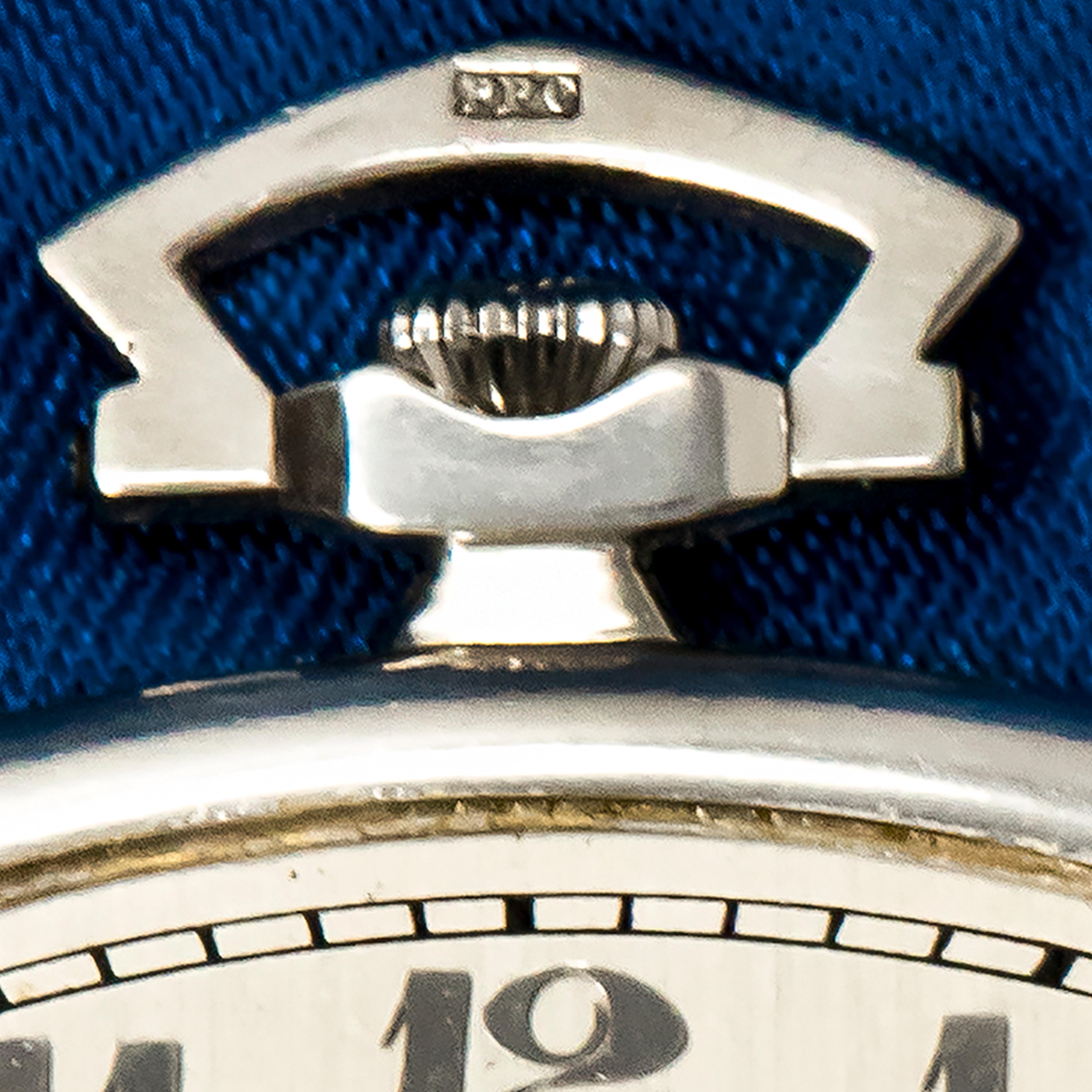 Art Deco Rare Patek Philippe 1930s Platinum Sapphire and Diamond Factory Set Pocket Watch