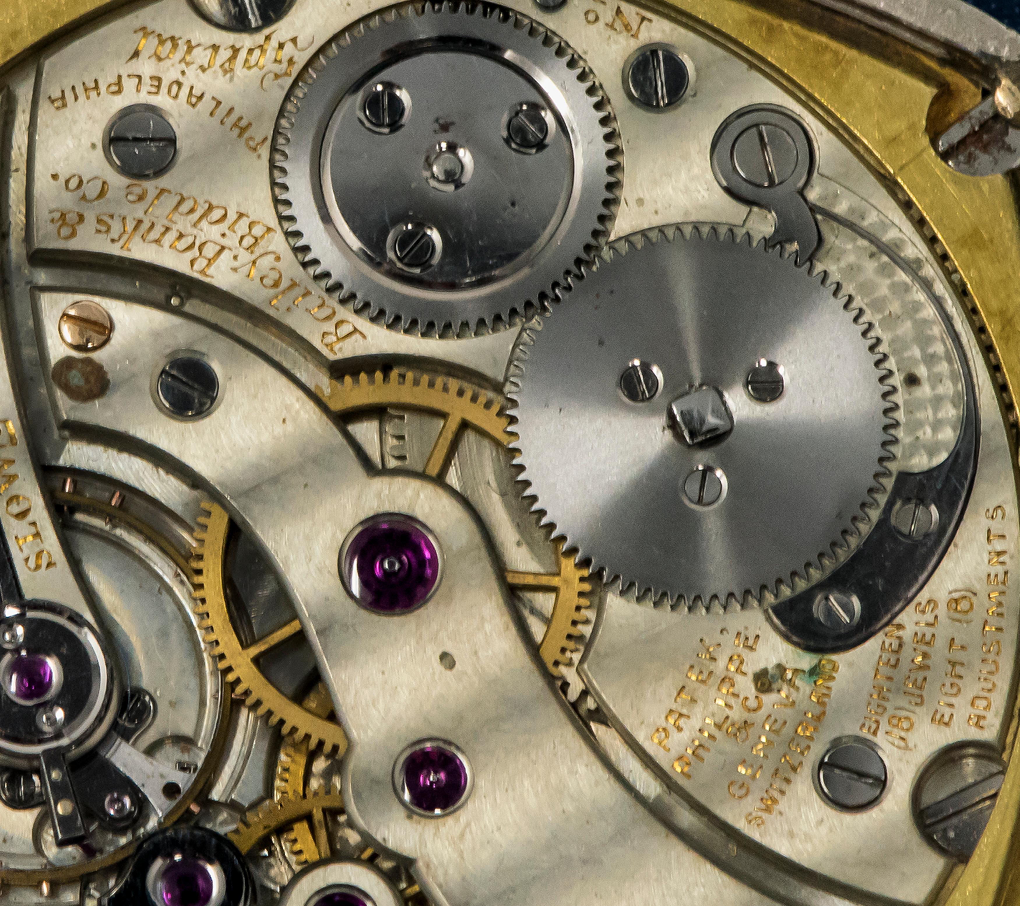 Rare Patek Philippe 1930s Platinum Sapphire and Diamond Factory Set Pocket Watch In Excellent Condition In New york, NY