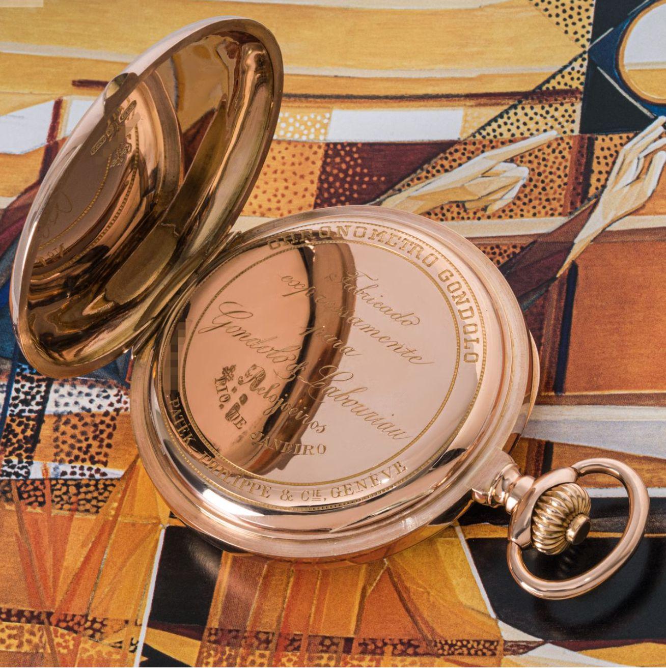 Seltene Patek Philippe Gondolo Große Roségold-Chronograph-Taschenuhr C1920er Jahre im Zustand „Hervorragend“ im Angebot in London, GB