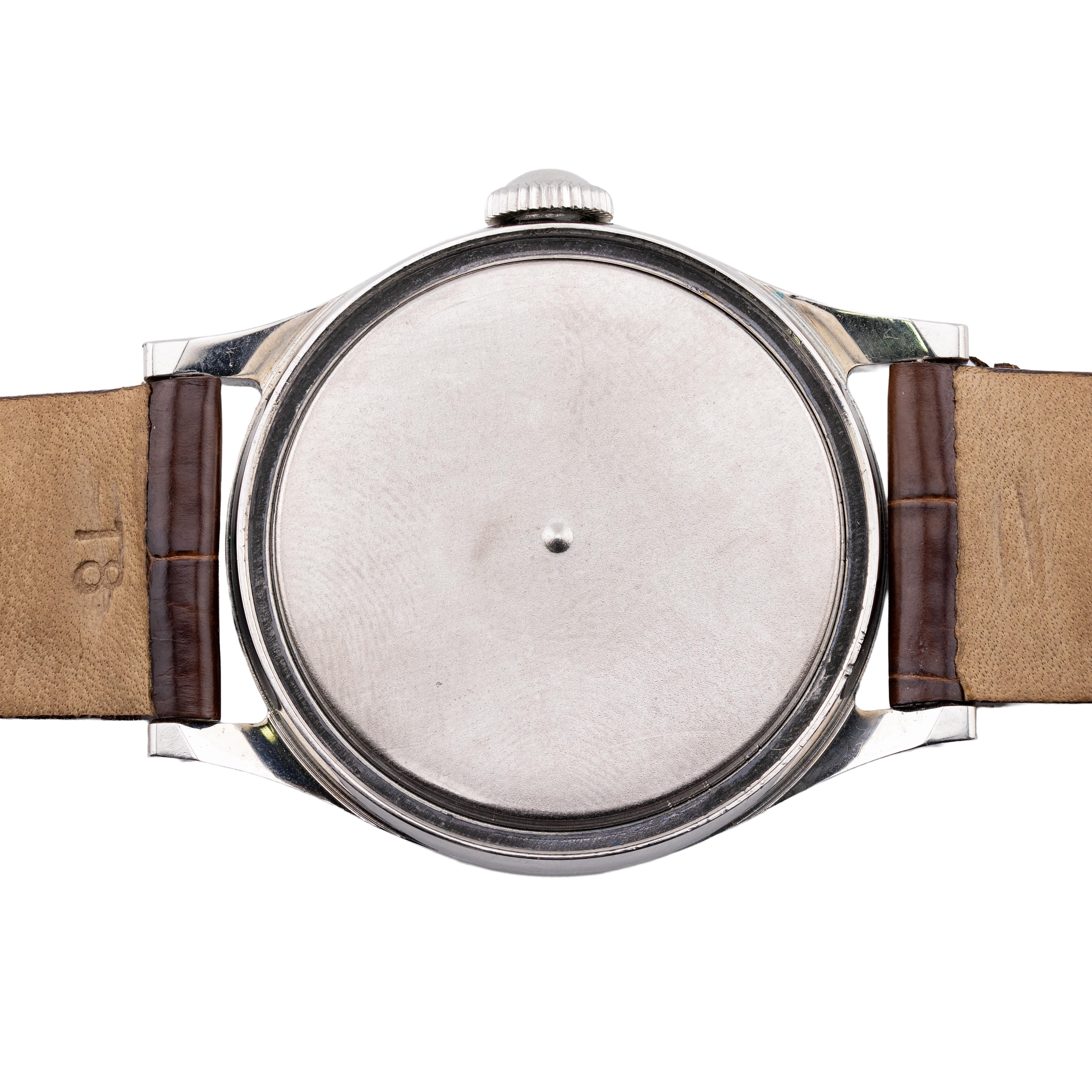 Seltene Patek Philippe Referenz 565 Edelstahl überdimensionale Herrenarmbanduhr im Angebot 3